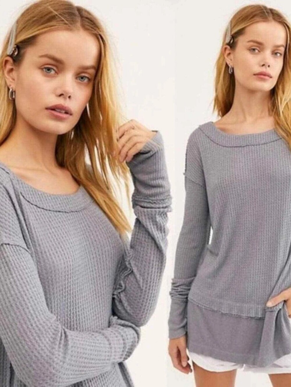 Free People We The Free North Shore Thermal Tunic Top - Picture 2 of 6